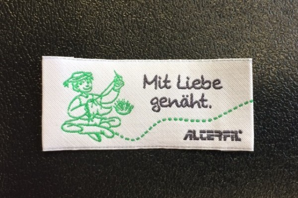 Webetikett "Mit Liebe genäht" 5er Pack