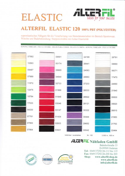 Farbenkarte Alterfil Elastic 120
