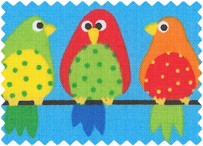 Junge Linie bunte Vögel